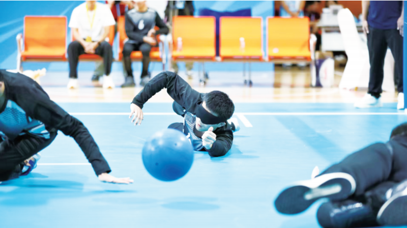 殘?zhí)貖W會盲人門球測試賽精彩上演